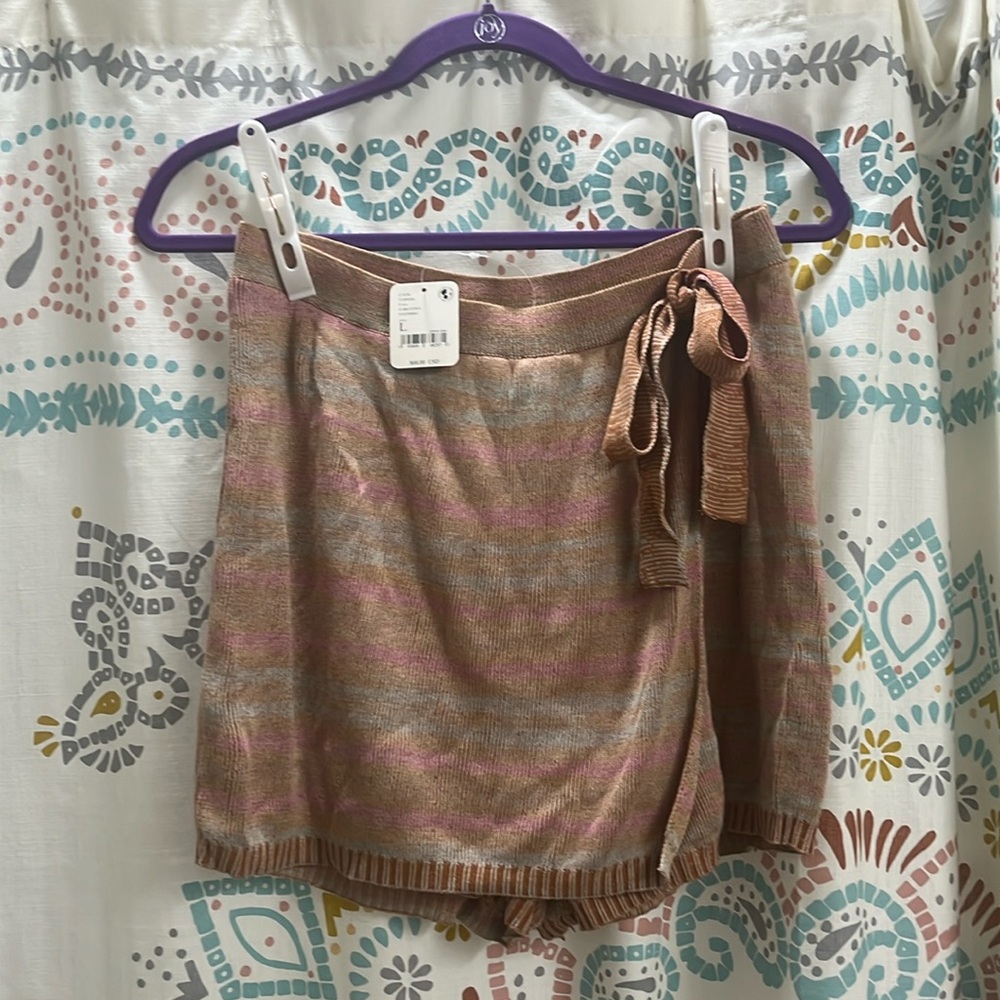Free people sunrise knit wrap skort